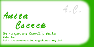 anita cserep business card